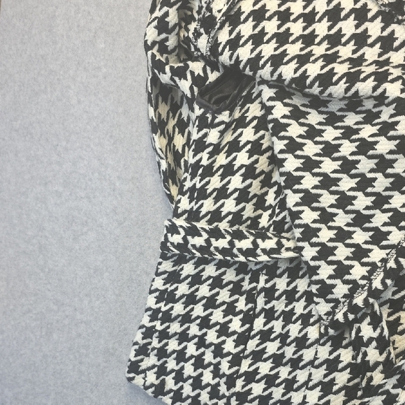 Cejon Houndstooth Cape Poncho Black White Wool Blend M/L NWT - Picture 6 of 13